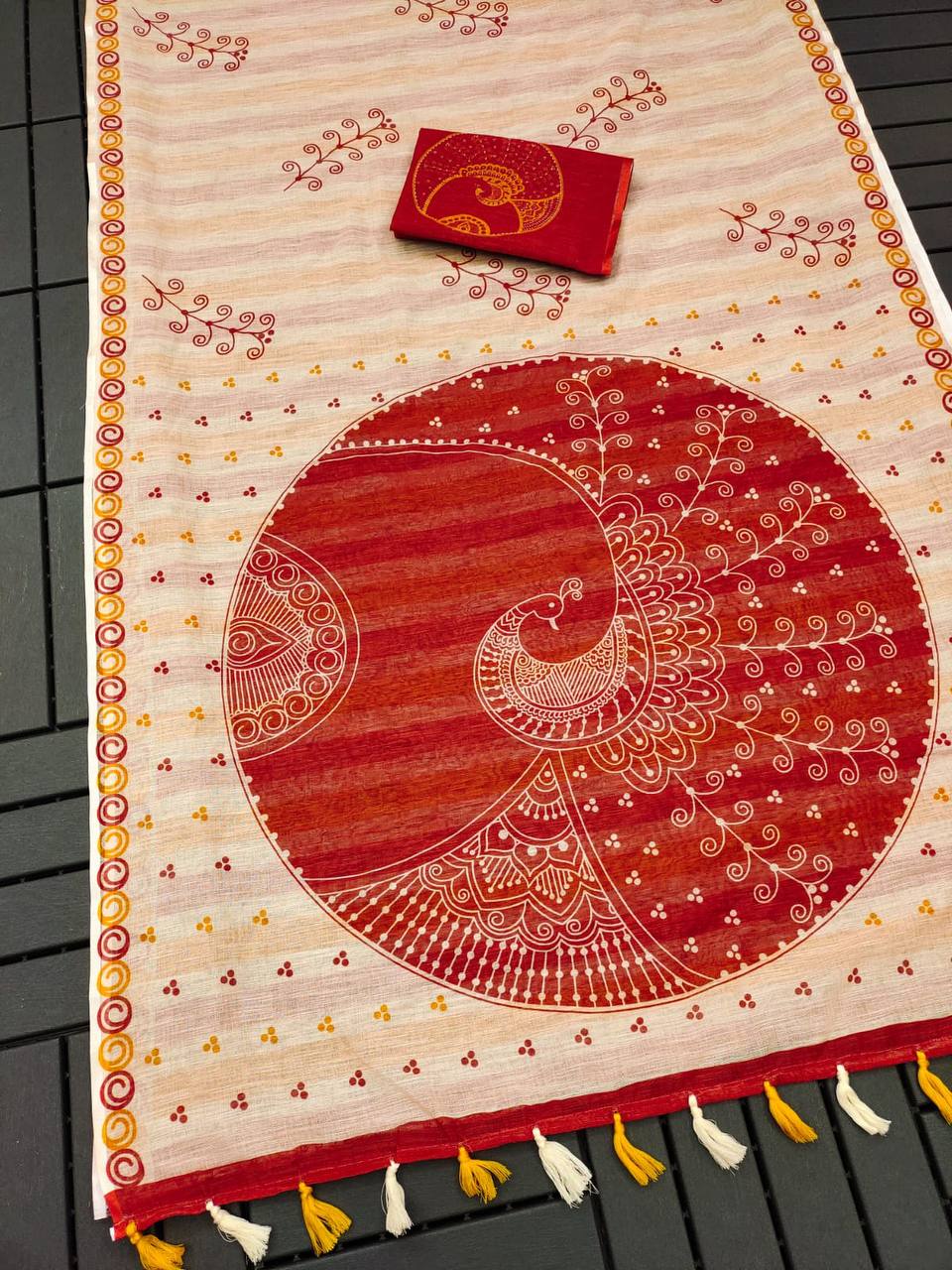 Mg 317 Special For Deepavali Linen Designer Saree Catalog
