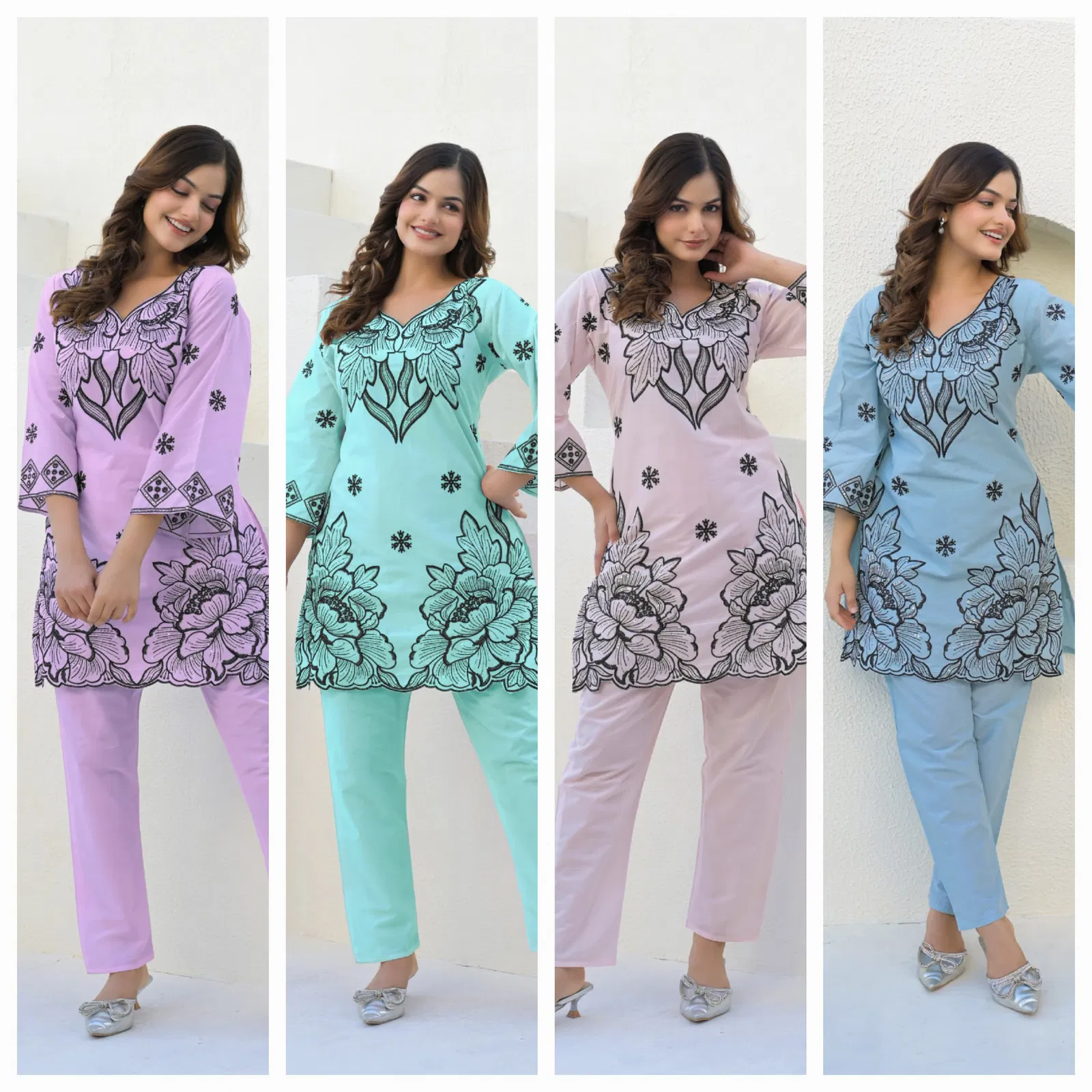 Willow By Afsana Cotton Embroidery Kurti With Bottom Exporters Orders In India