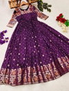 AJD 7956 Soft Silk Taditional Kids Wear Girls Gown Wholesale Clothing Suppliers In India