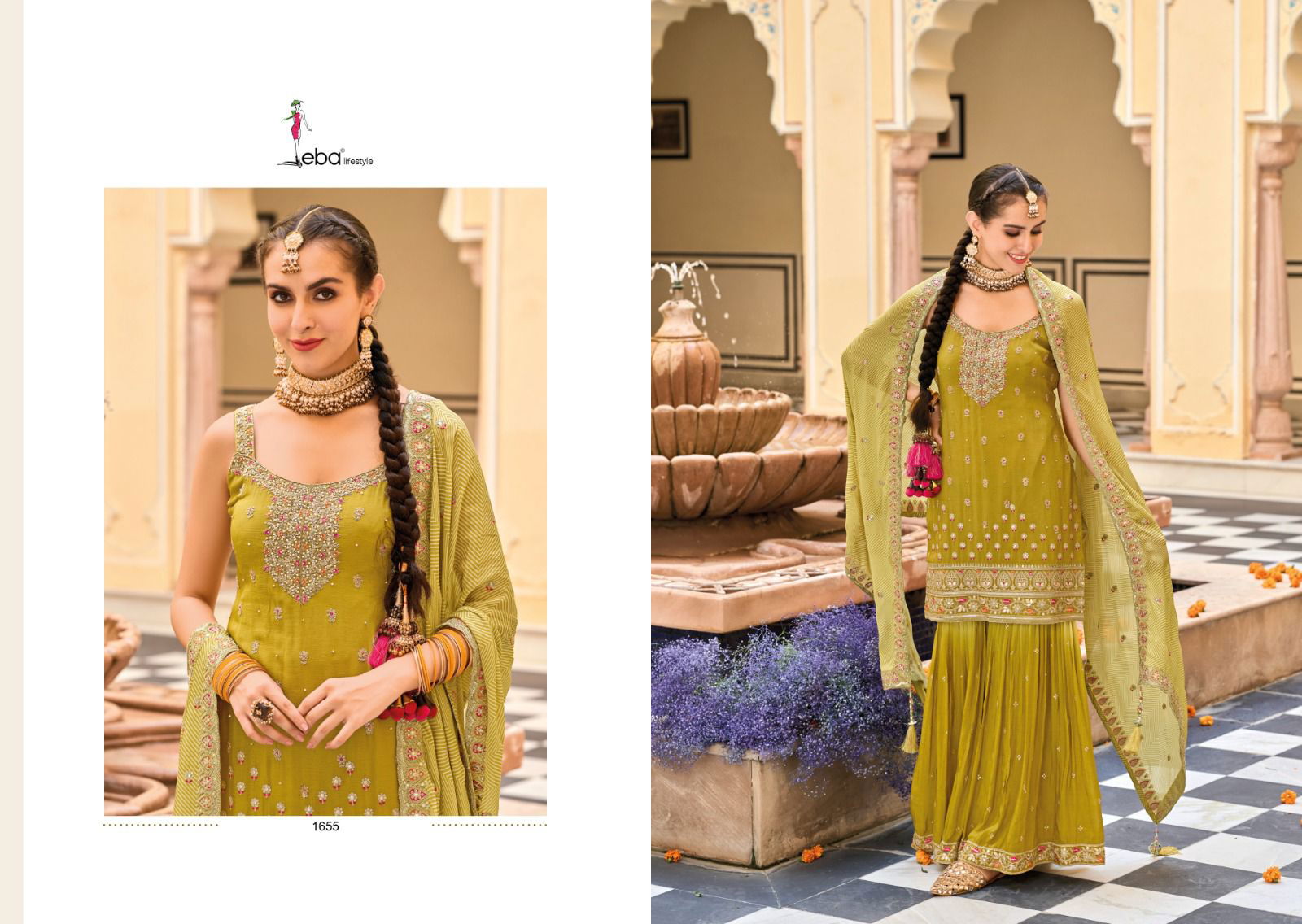 Eba Alfaaz Embroidered Wedding Wear Sharara Readymade Suits
