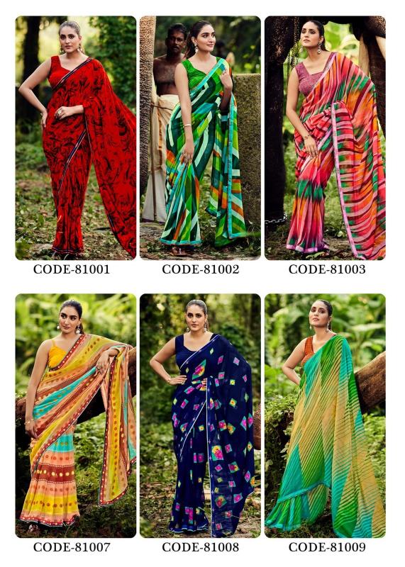 Autograph By Sanskar Printed Georgette Saree Best Wholesale Shop In Surat