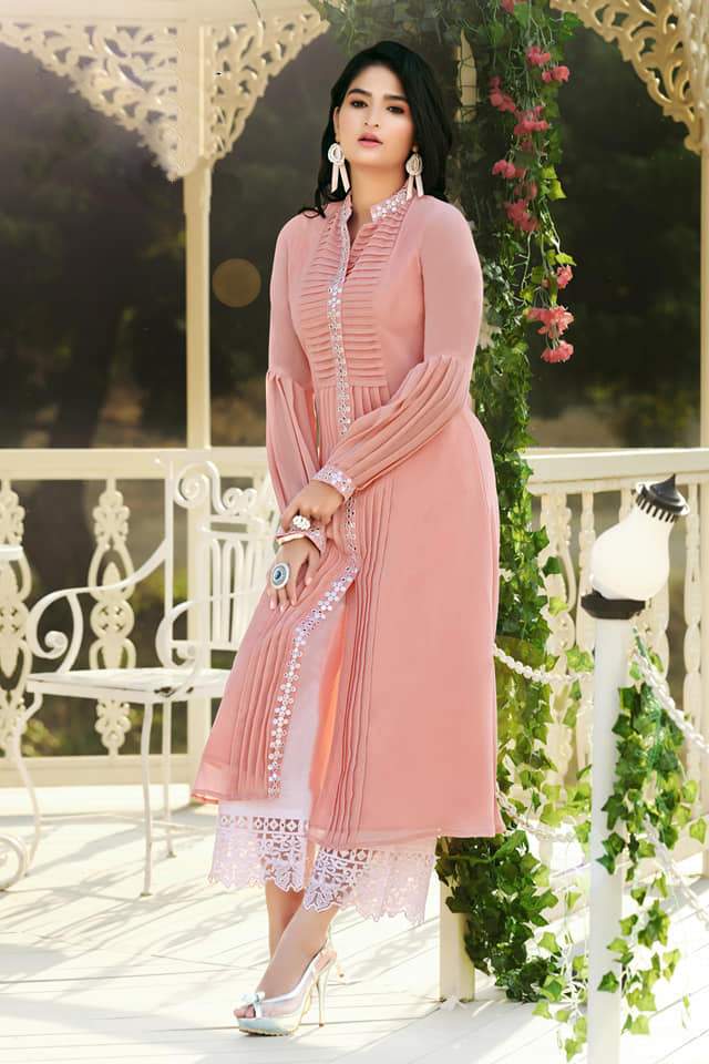 Tres Chic Collection Zs 20 Latest Designer Casual Wear Stylish Georgette Ready Made Plazzo Suit Collection 

