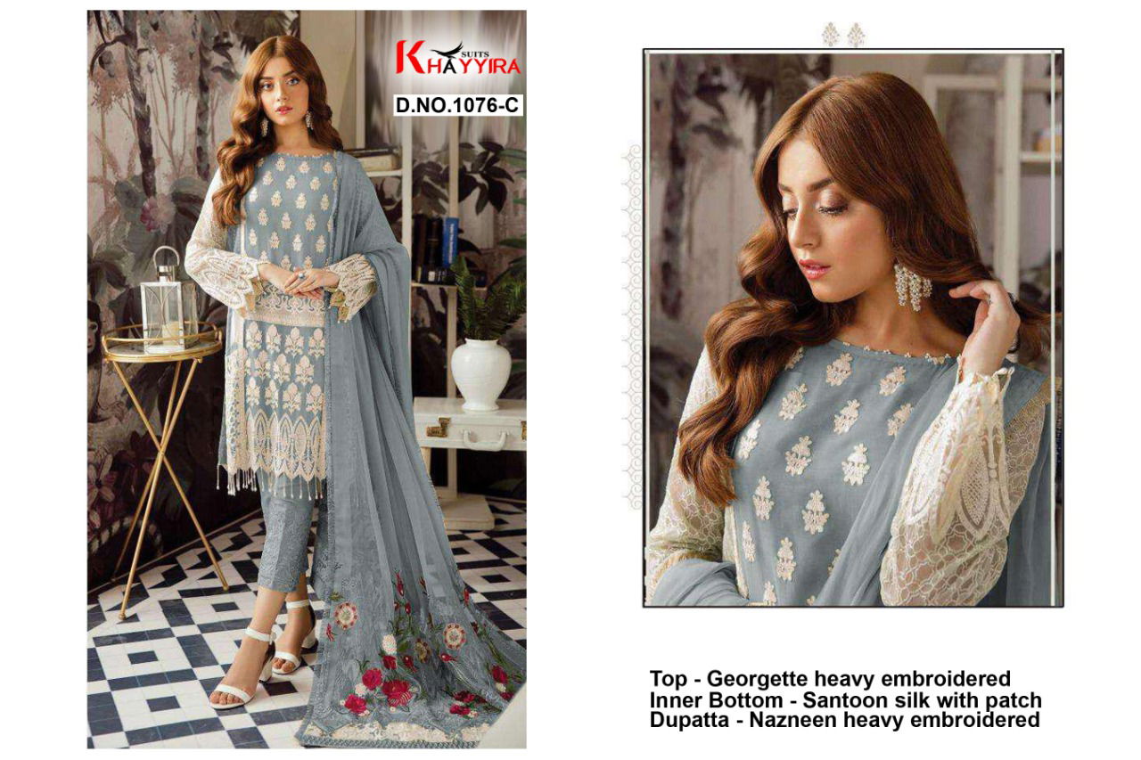 Khayyira Rose Craft 2 Latest Fancy Designers Casual Wear	Georgette Pakistani Salwar Suits Collection
