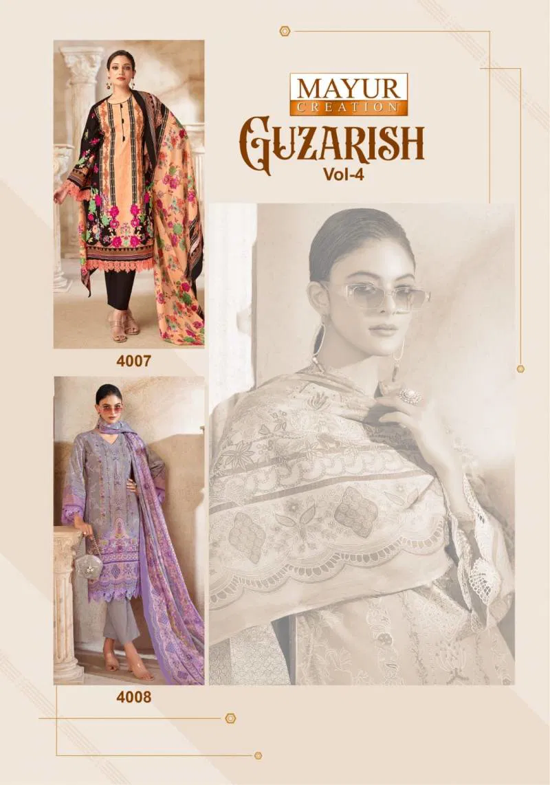 Guzarish Vol 4 By Mayur Cotton Printed Dress Material Wholesalers In Delhi