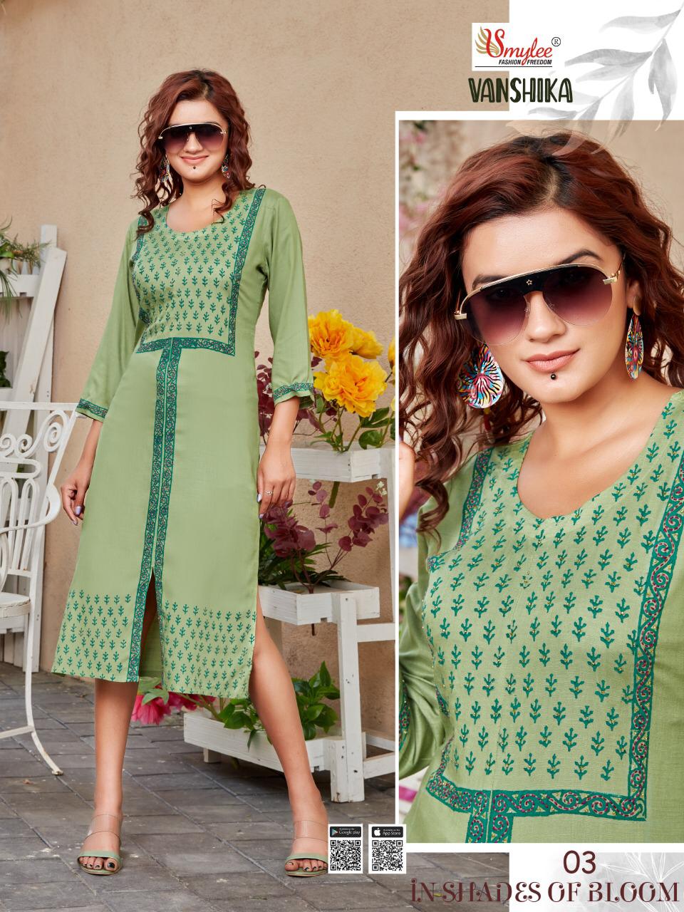 Smylee Vanshika Latest Fancy Designer Ethnic Wear  Heavy Slub Rayon Designer Kurti Collection

