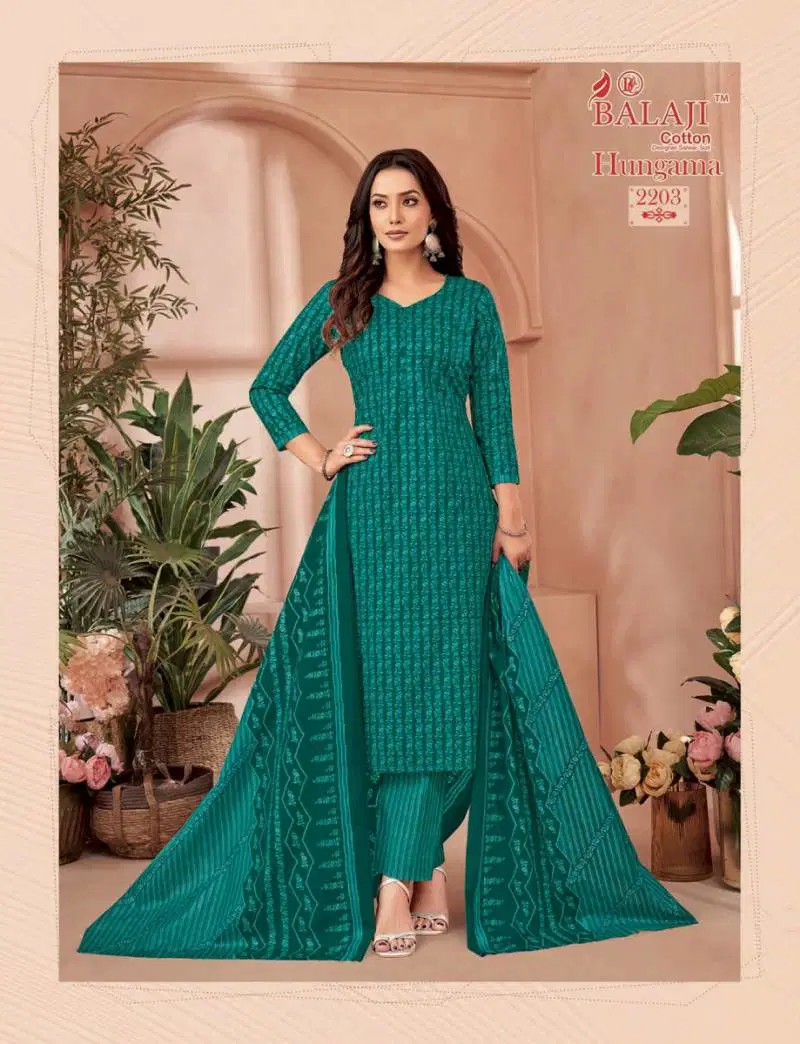 Hungama Vol 22 By Balaji Cotton Printed Dress Material Exporters In India
