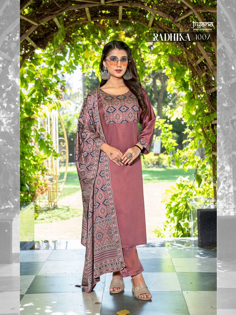 Jiyana Radhika Gajji Silk Kurti Bottom With Dupatta Suppliers In India