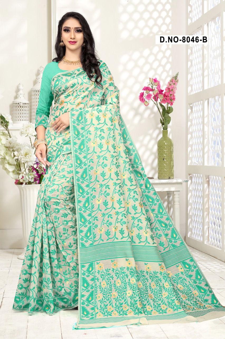 Haytee Arabic 8046 Launching New Printed Cotton Sarees For Resular Wear  