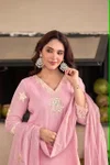KF 309 Kalaai Chinon Embroidery Kurti With Bottom Dupatta
