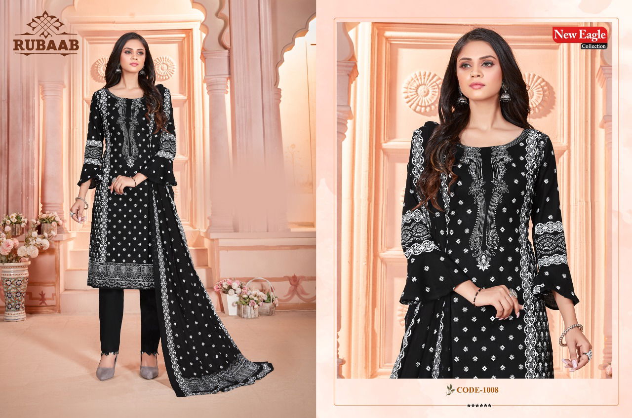 New Eagle Collection Rubaab 1 Casual Daily Wear Karachi Cotton Dress Material Collection