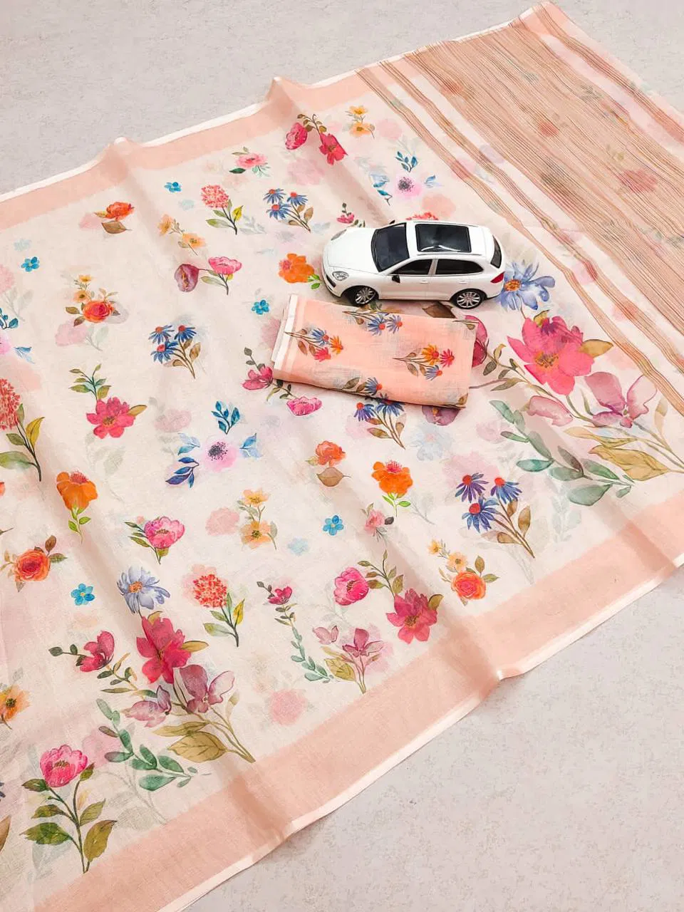 Mg 312 Mangalay New Design Plain Linen Printed Saree Catalog