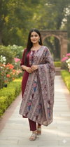 Naisha K 382 Slub Rayon Casual Wear Kurti With Pant Dupatta Wholesale Online