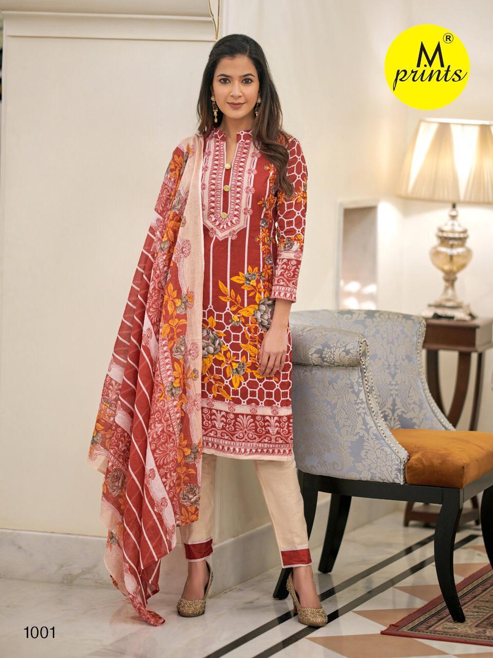 M Prints 4 Latest fancy Regular Wear Cotton Printed Karachi Dress Material Collection