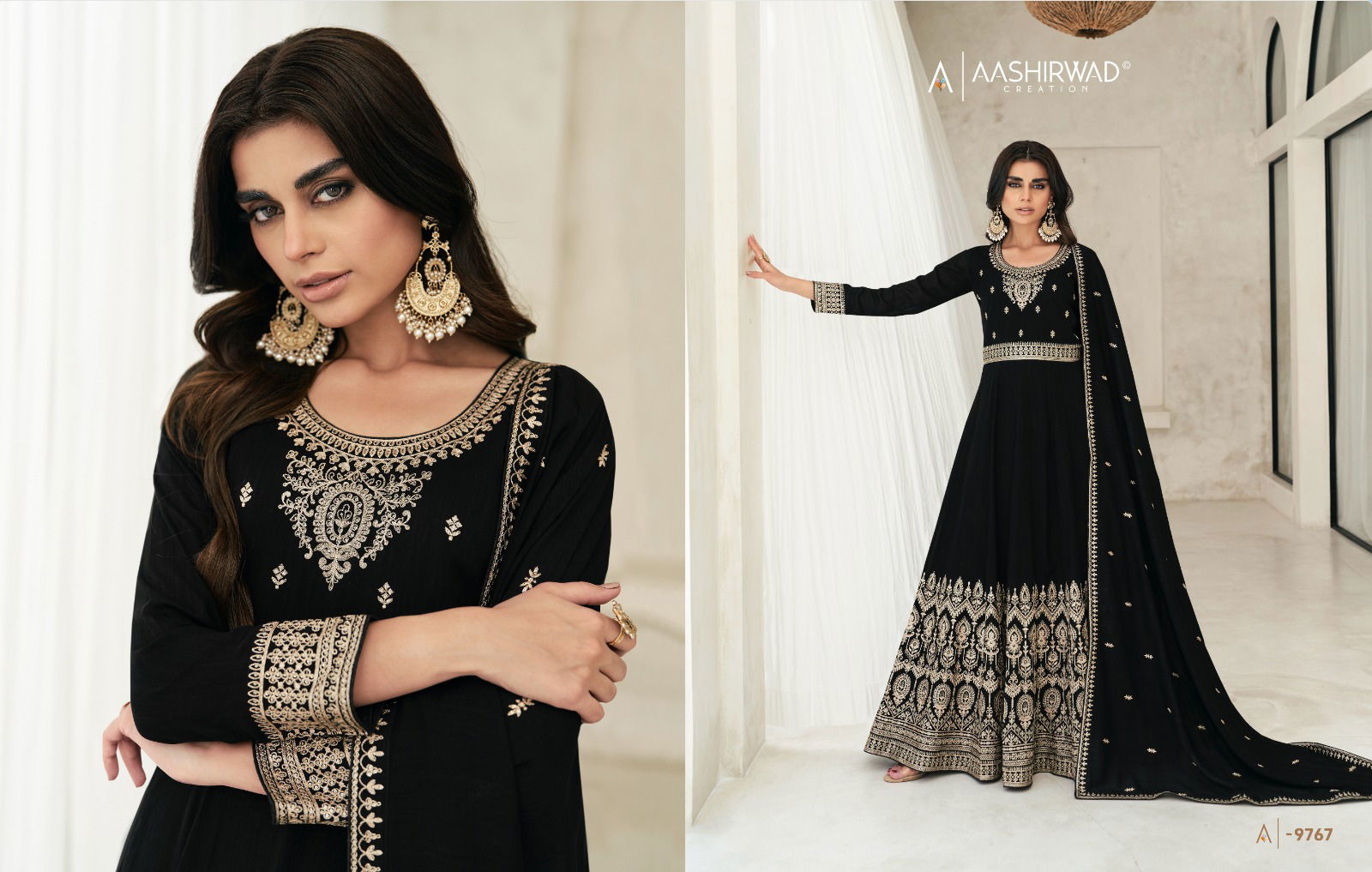 Aashirwad Gulkand Bela Premium Silk Heavy Embroidery Gown With Dupatta Catalog