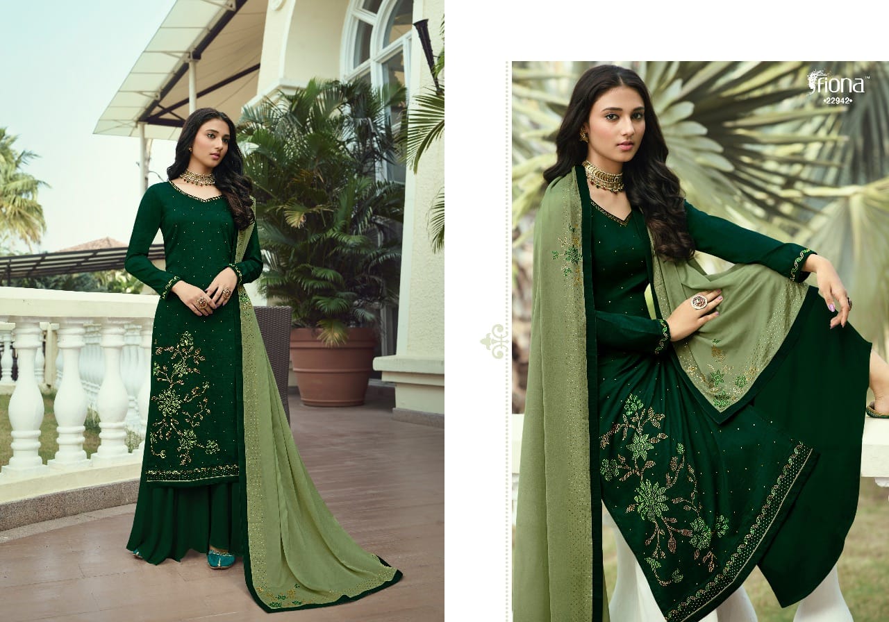 Fiona Gulzar 22951 Festive Wear Designer Soft Silk Jacquard With Hand Work Salwar Suits Collection
