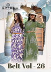 Belt Vol 26 By Mittoo Rayon Printed Casual Wear Designer Kurtis 