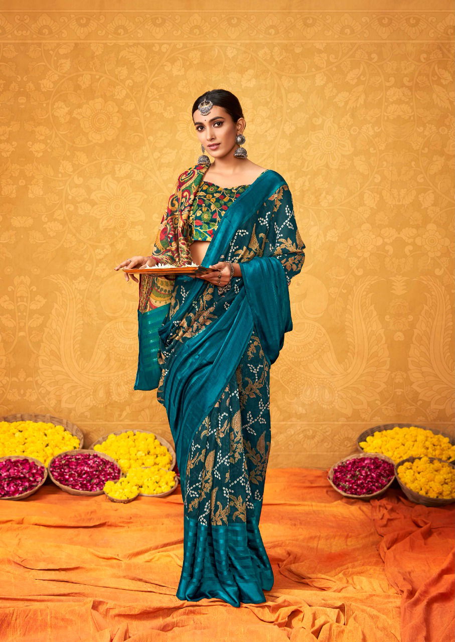 Sr Sriya Fancy Heavy Festive Wear Cotton Satin Printed Designer  Saree Collection