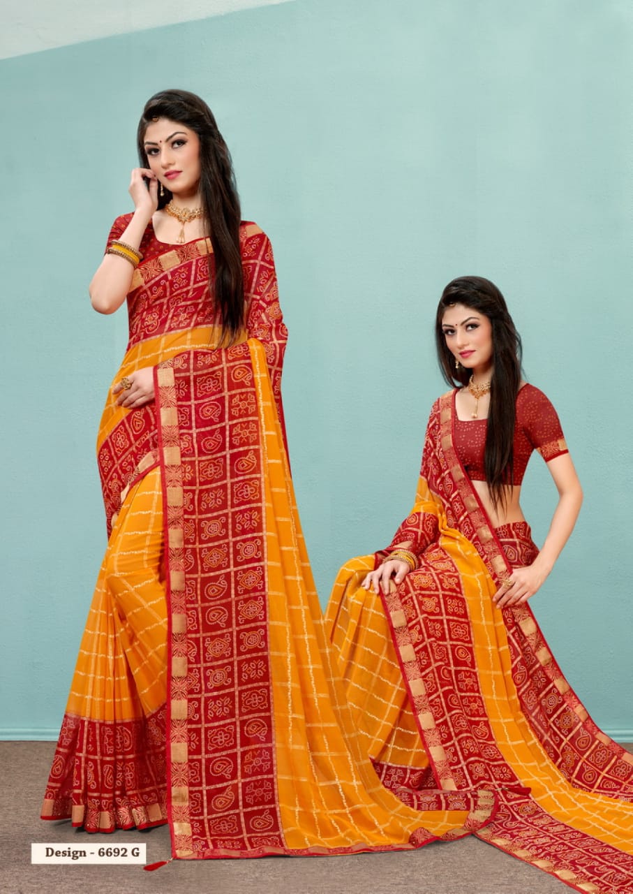 Humble Latest Fancy Designer Georgette Casual Wear Heavy Printed Saree Collection
