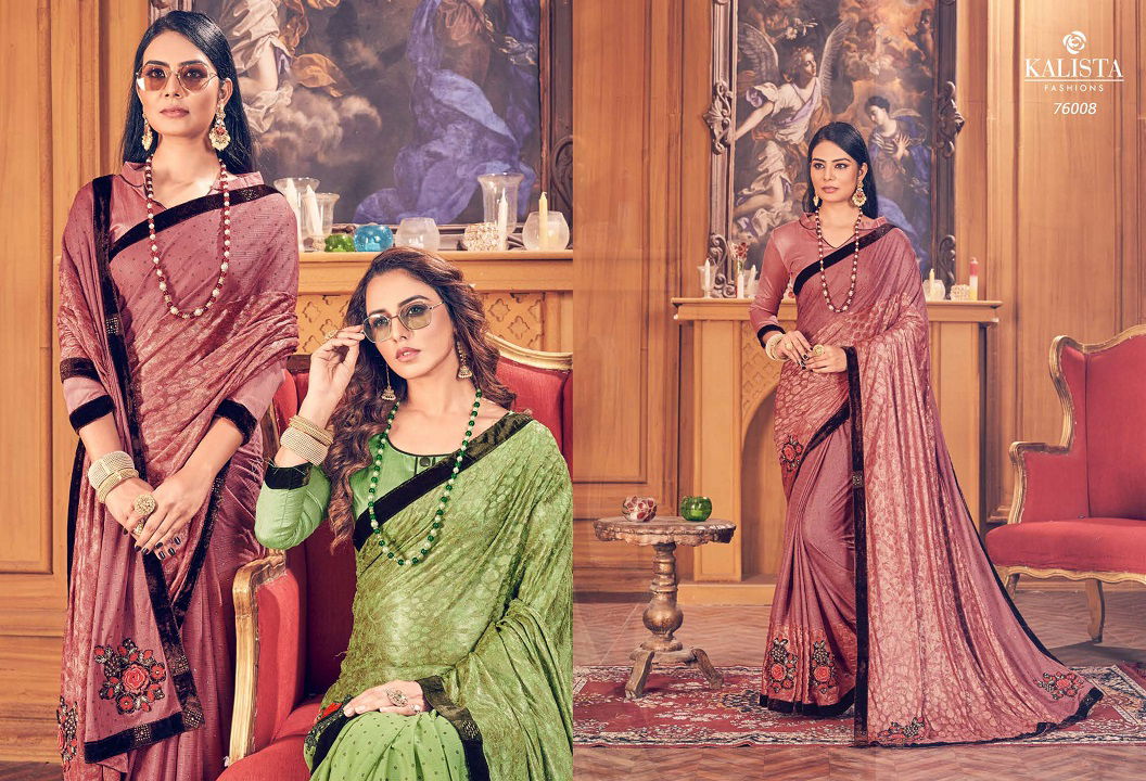 Kalista One Plus 2 Latest Designer Georgette Wedding Wear Festive Wear Embroidery Worked Sarees Collection 
