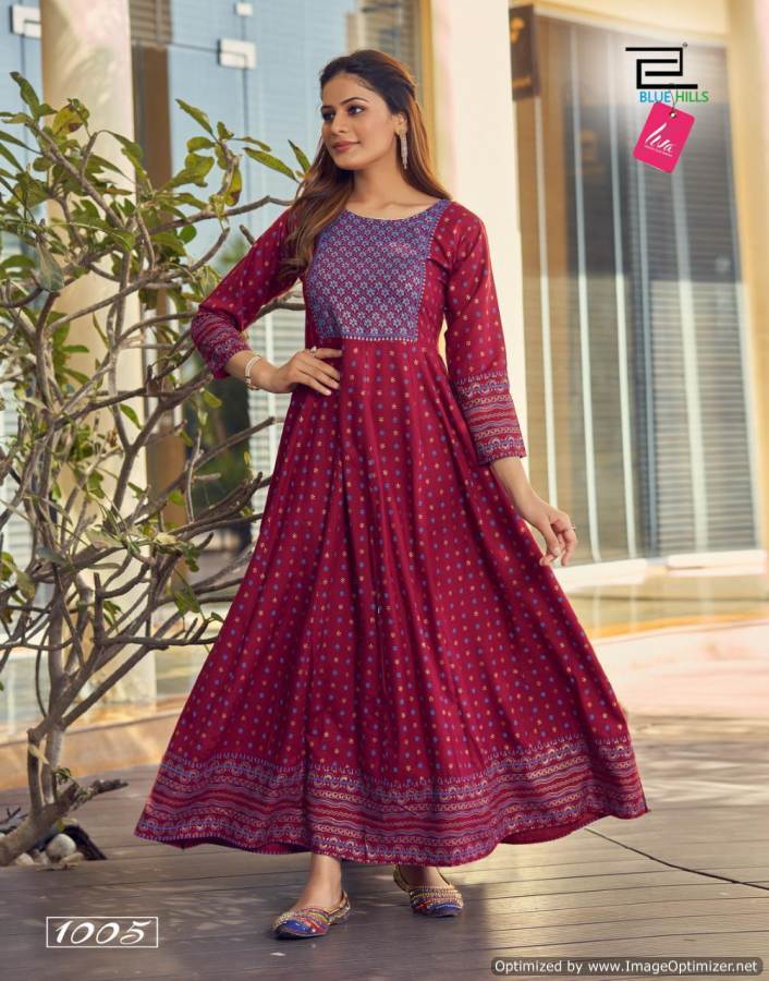 Blue Hills Glamour 5 Latest Designer Party Wear Long Kurti Collection