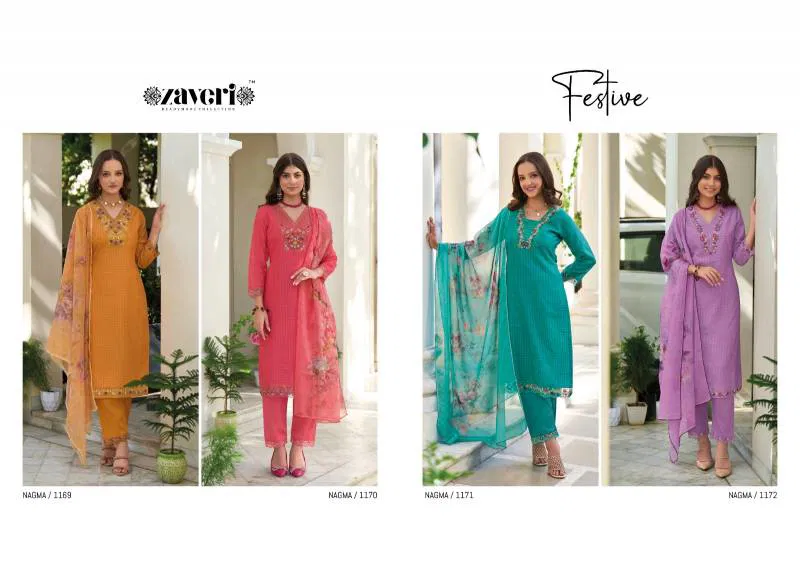 Festive By Zaveri Cotton Fancy Ready Made Suits Wholesale Clothing Suppliers In India