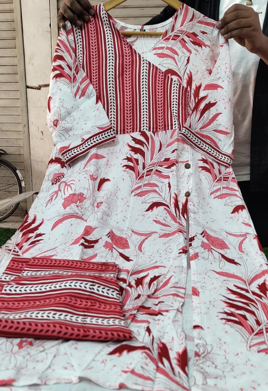 Podar Designer Cut With Printed Kurti With Bottom Catalog
