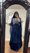 Pc 347 Embroidery Faux Georgette Gown With Dupatta Wholesale Clothing Suppliers In India