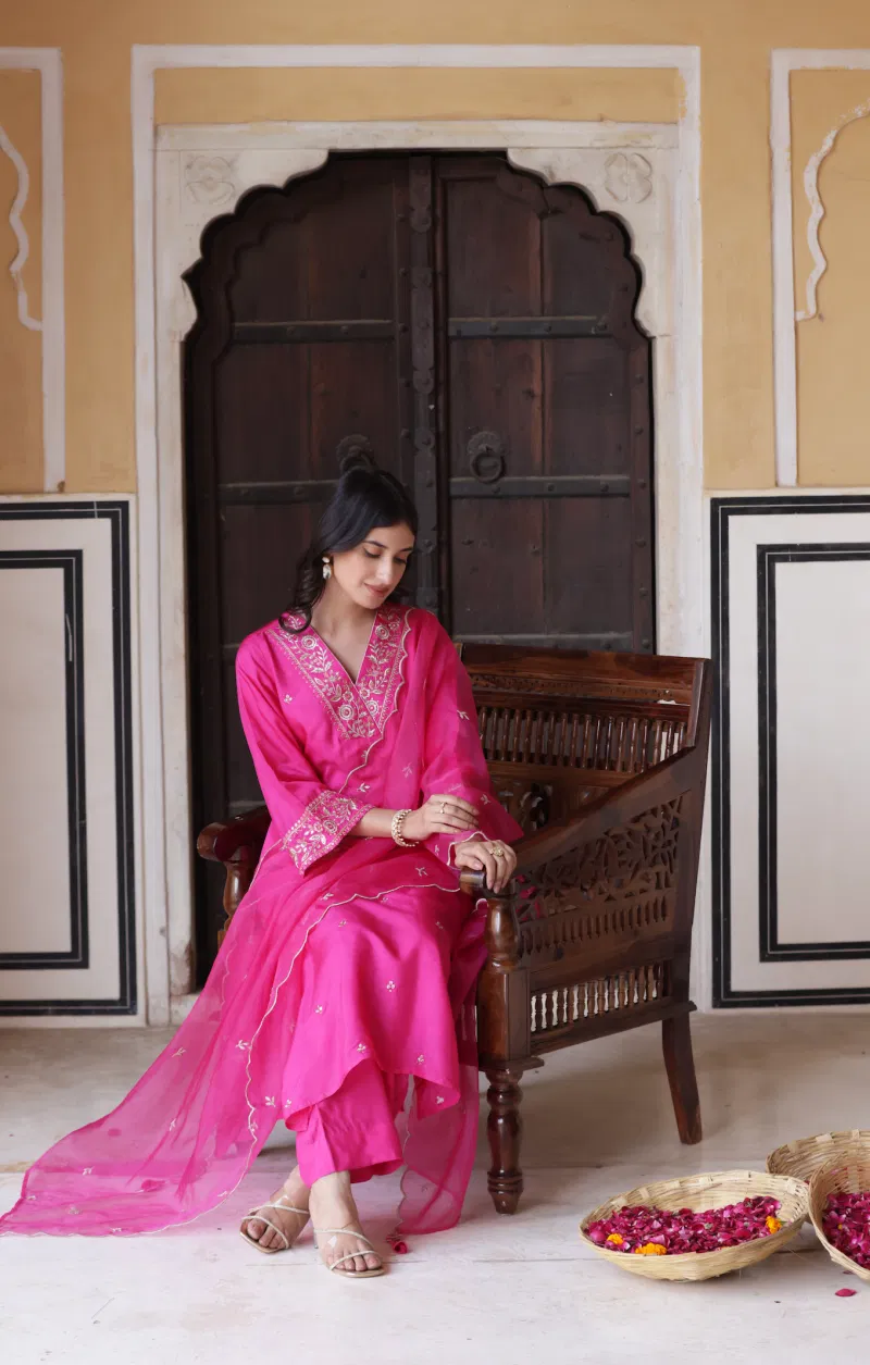 Aradrashti 01 Chanderi Viscose Kurti Bottom With Dupatta Best Wholesale Shop In Surat