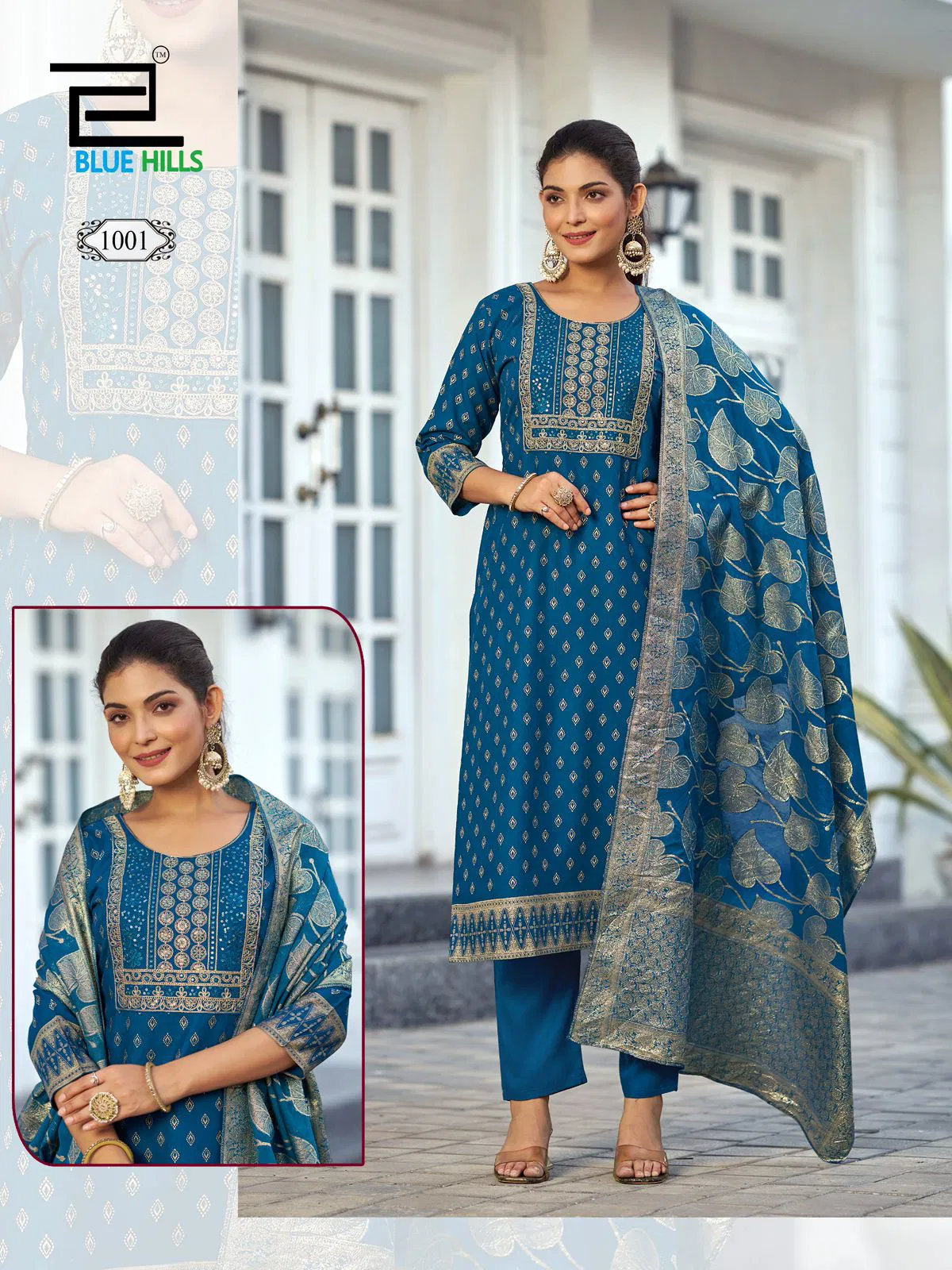 Madhuri By Blue Hills Rayon Embroidery Kurti With Bottom Dupatta Orders In India