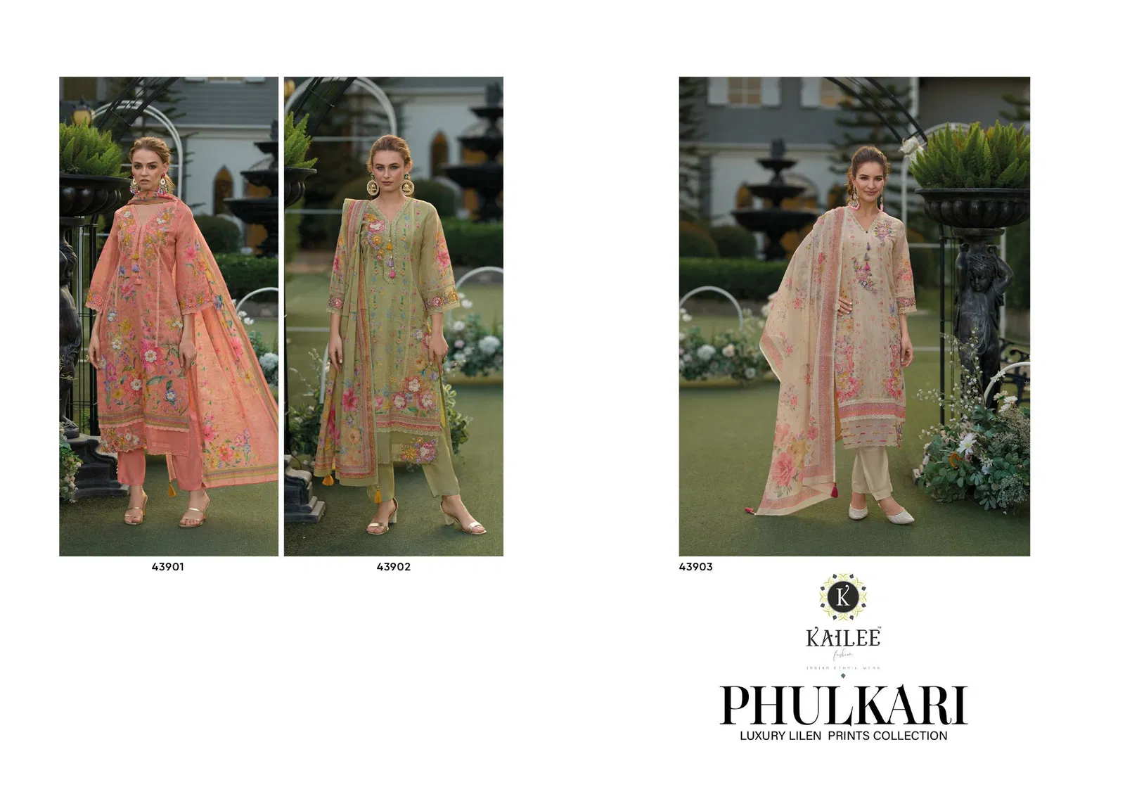Phulkari By Kailee Linen Designer Kurti With Bottom Dupatta Orders In India