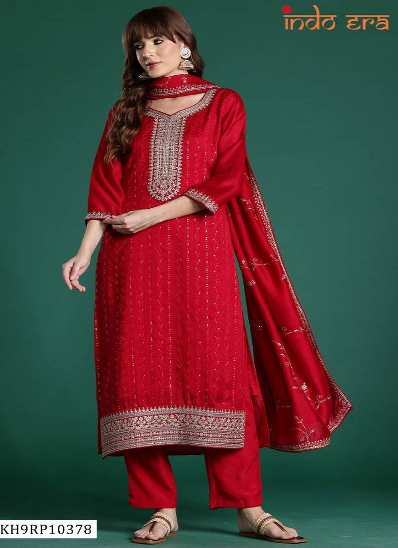 Indo Era 2564 Designer Silk Embroidered Kurti Bottom With Dupatta Wholesale Online