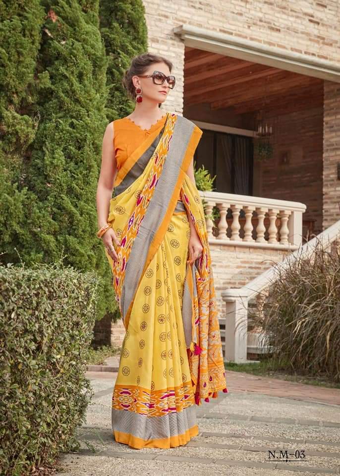 Nakshvi Latest Designer Party Wear Mirror Casual Wear Stylish Silk Saree Collection