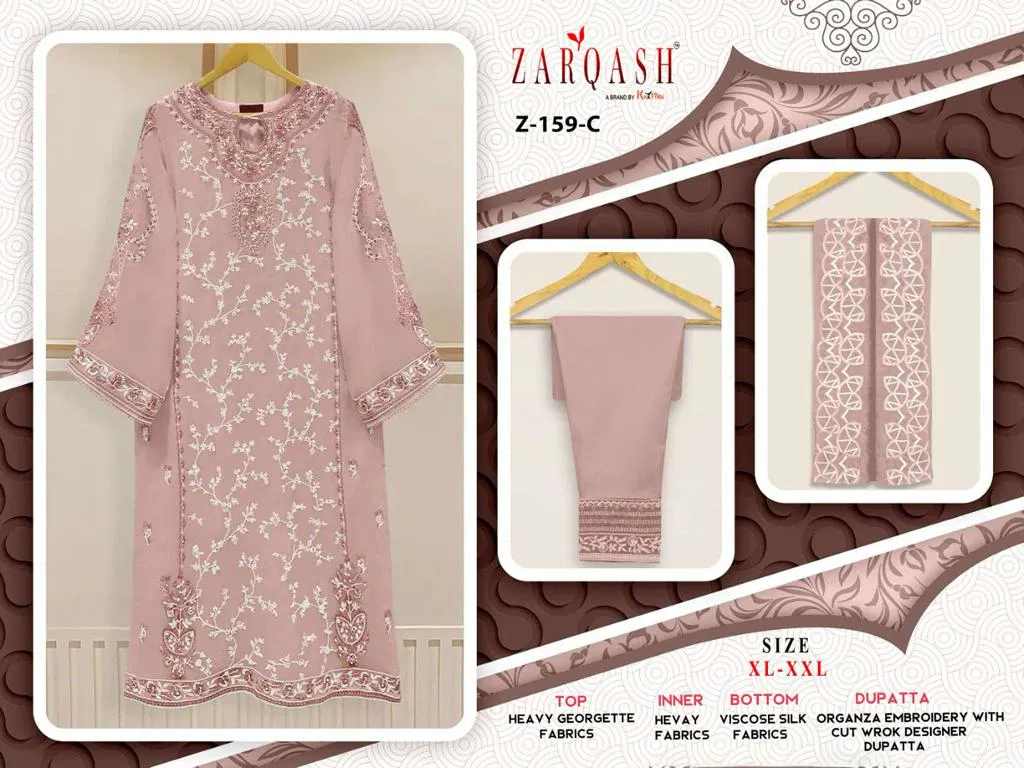 Zarqash Z 159 Faux Georgette Pakistani Readymade Suits Catalog
