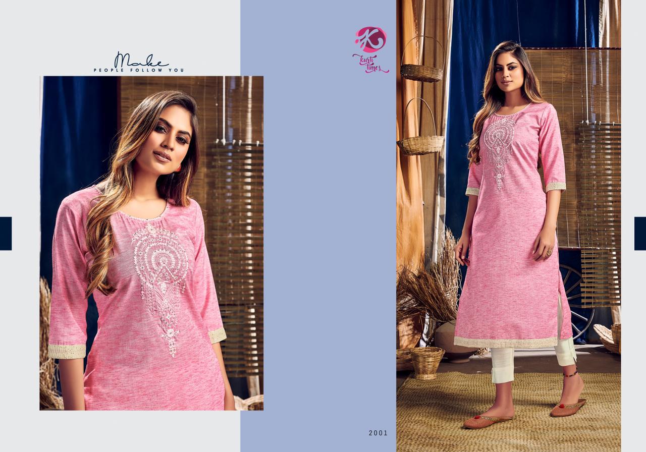KURTI TIMES  POETRY Latest Fancy Casual Wear Designer Cotton Embroidery Work Kurtis Collection