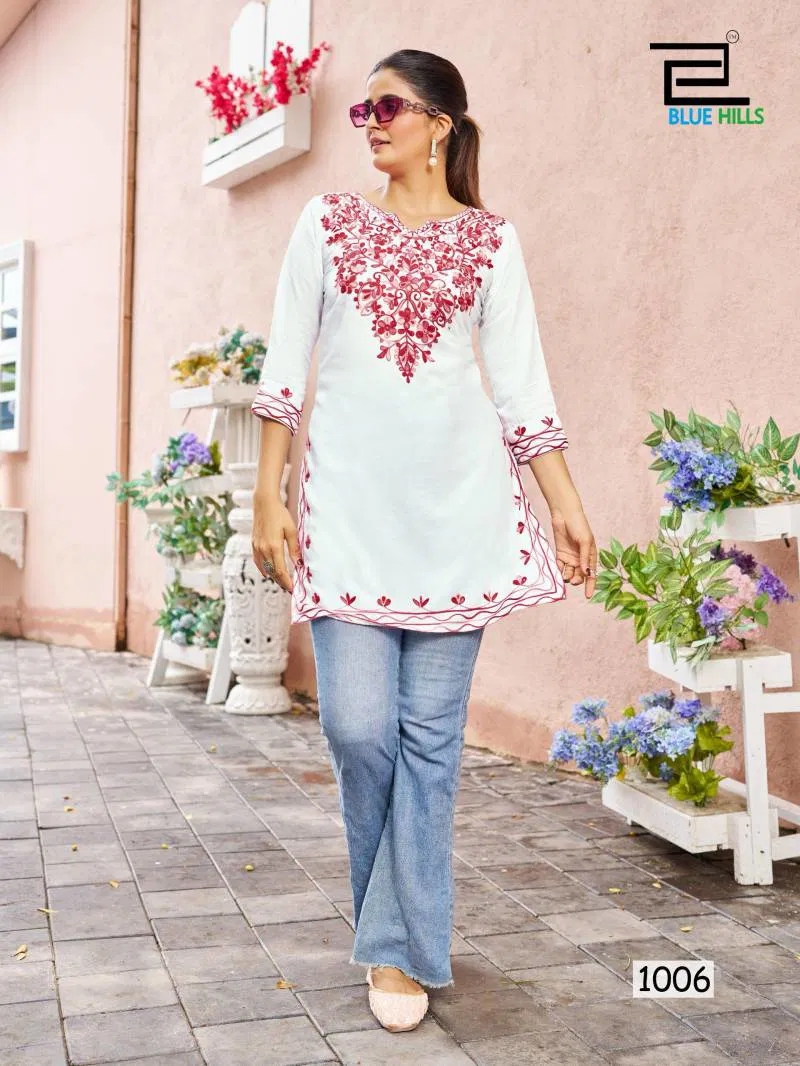 Gulmarg By Blue Hills Rayon Side Cut Short Kurti Suppliers In India