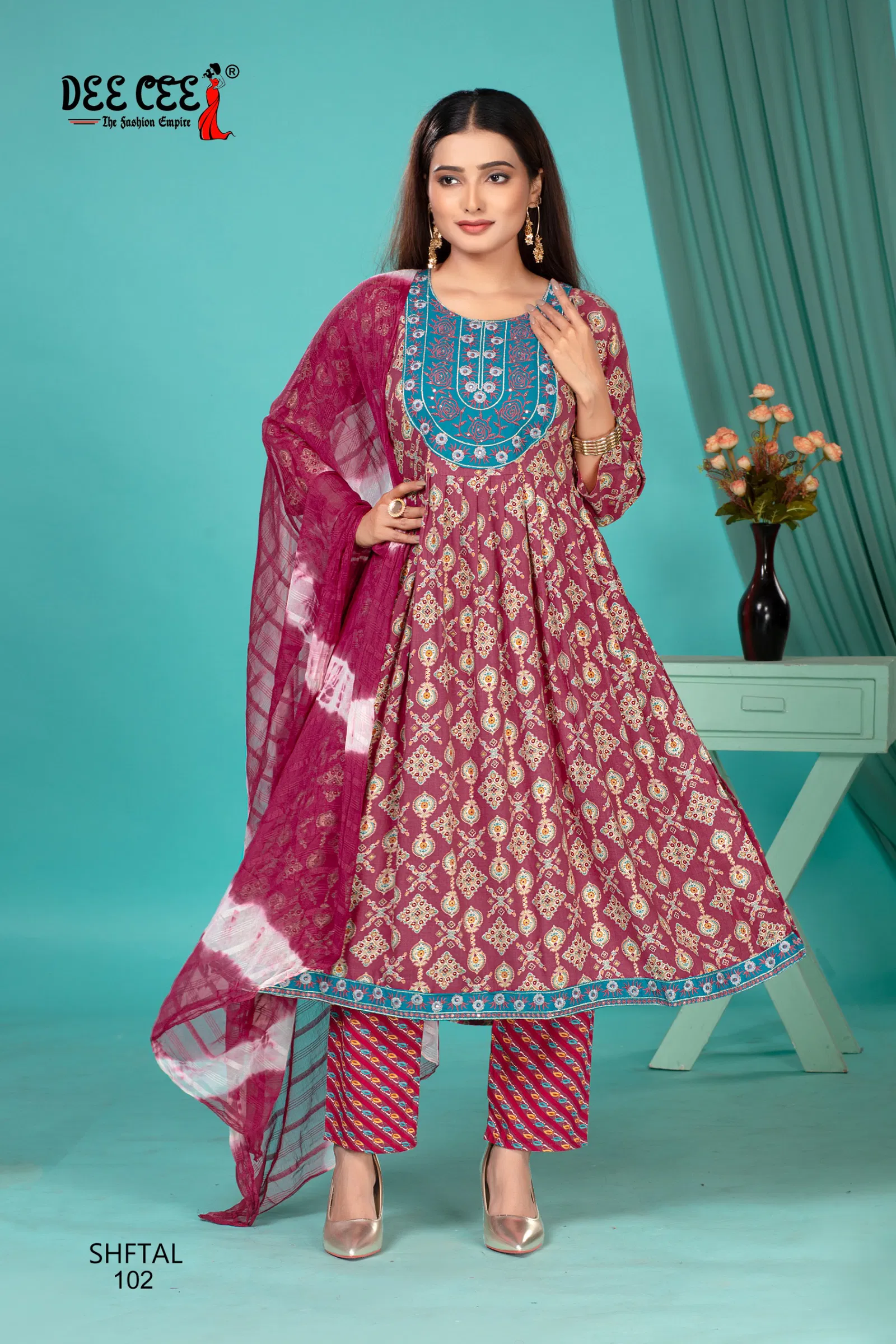 Shftal By Deecee Rayon Printed Kurti With Bottom Dupatta Suppliers In India