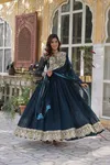 KA 1153 Faux Blooming Embroidery Designer Gown With Dupatta Wholesale Online