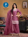 Garima By Kaya Chinon Straight Cut Kurti With Pant Dupatta Best Wholesale Shop In Surat