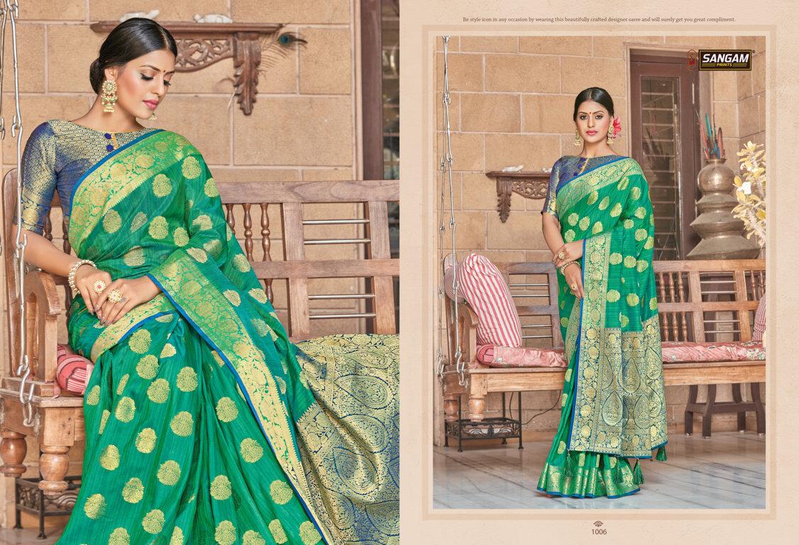 SANGAM VIRANGANA Latest Fancy Designer Party Wear Pure Silk Saree Collection