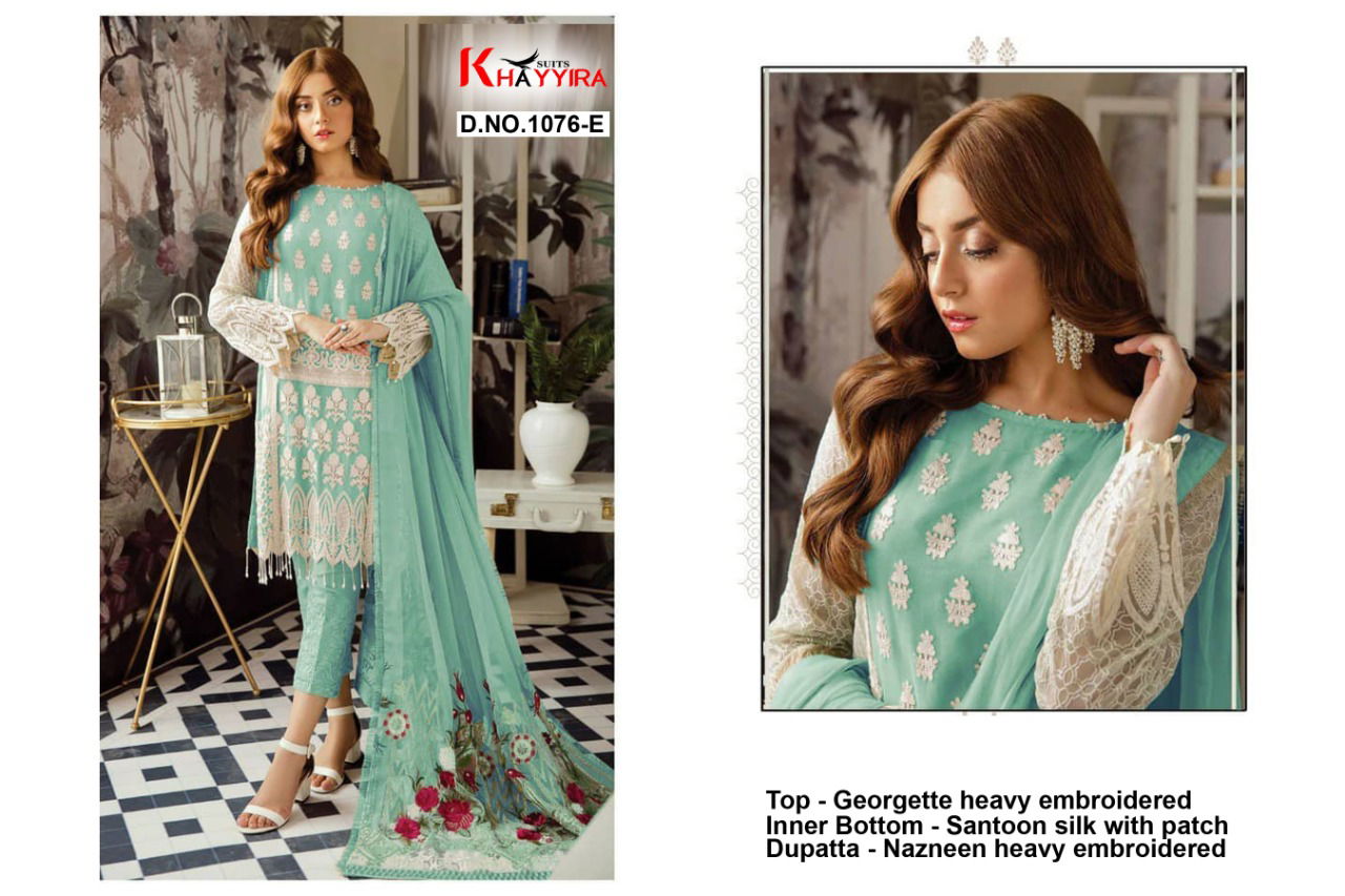Khayyira Rose Craft 2 Latest Fancy Designers Casual Wear	Georgette Pakistani Salwar Suits Collection
