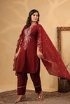 Naisha K 244 Cotton Embroidered Kurti With Bottom Dupatta Best Wholesale Shop In Surat