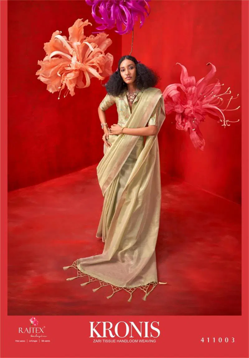 Kronis By Rajtex Zari Tissue Handloom Weaving Silk Saree Wholesale Price