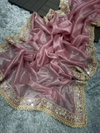Grishma By Krishi Tissue silk Embroidery Mirror Work Designer Sarees Exporters In India