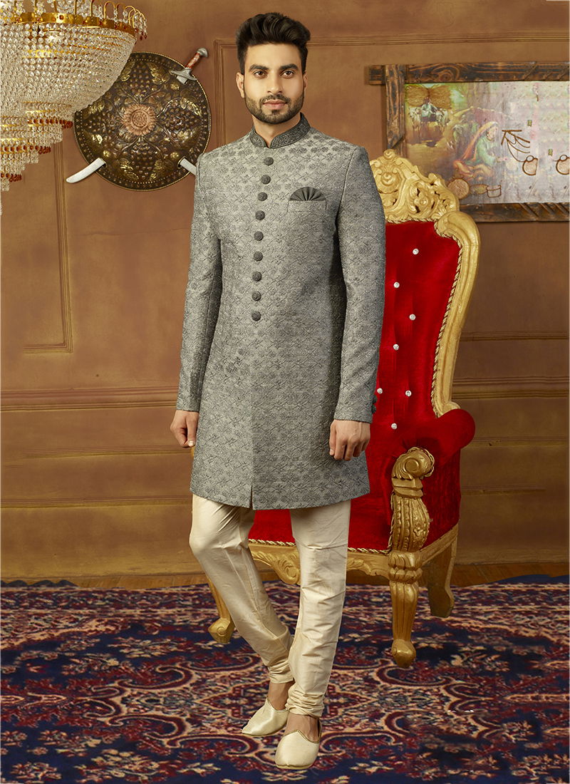 Latest Embroidered Work Sherwani Collection With Indo Western Look and For Wedding Functions And Festivals 
