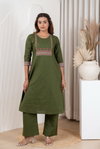 Naisha K 415 Dhabhu Cotton Casual Wear Aline Kurti And Bottom Wholesalers In Delhi
