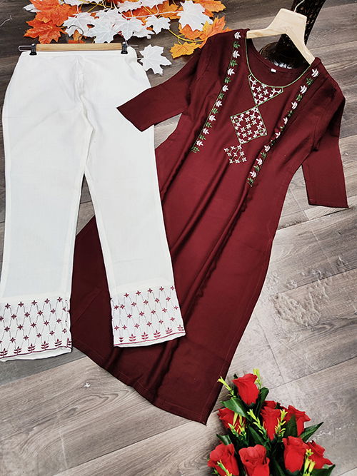 Silk 5 Rayon Latest Fancy Regular Casual Wear Work Kurtis With Bottom Collection
