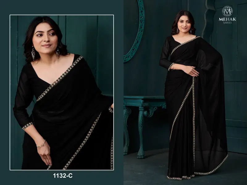 Mehek 1132 A To F Crepe Silk Party Wear Designer Saree Exporters In India