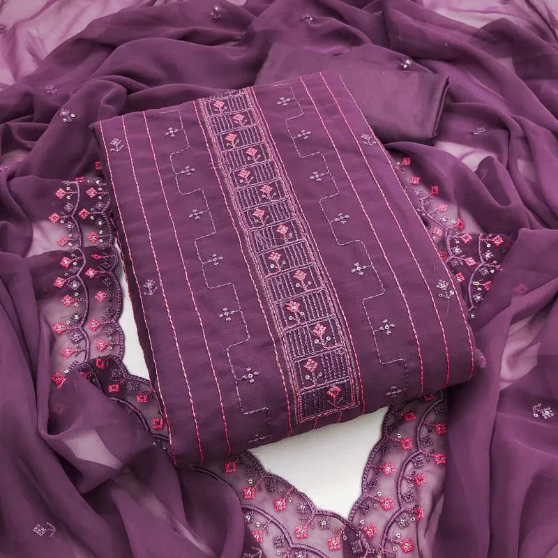 Color Set 9027 Georgette Sequence Worked Dress Material Wholesale Market In Surat With Price