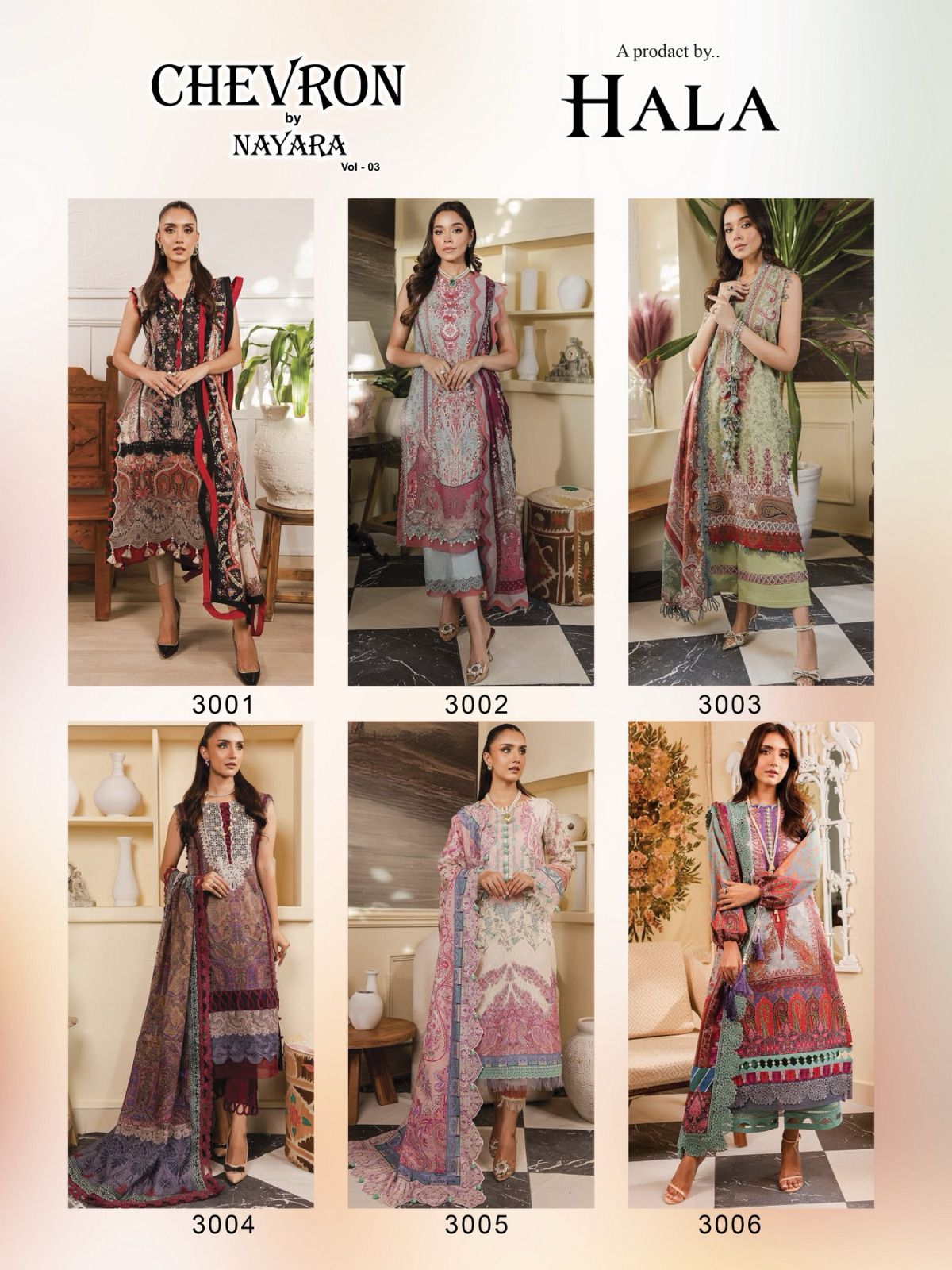 Chevron By Nayra Vol 3 Cotton Pakistani Dress Material Catalog