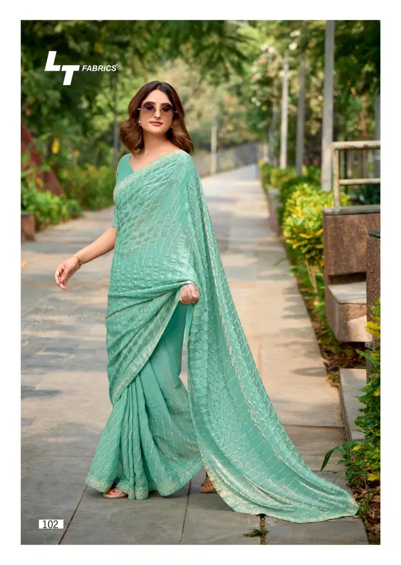 Primark Vol 1 By LT Nc Malai Silk With Swarovksi Work Party Wear Sarees Orders In India
